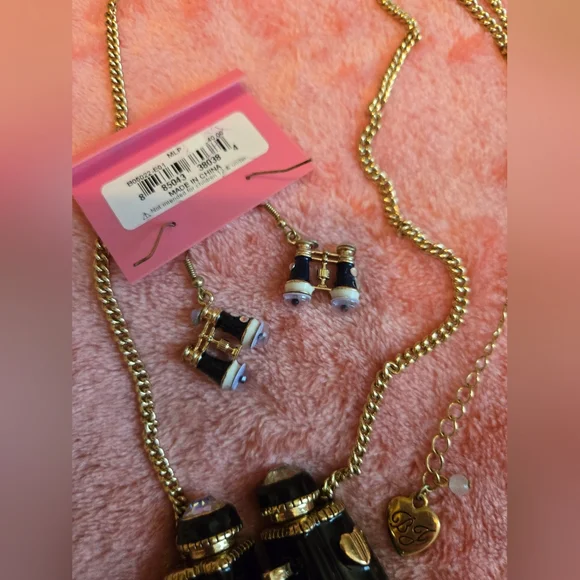 BERSEY JOHNSON VINTAGE GOOGLY EYE BINOCULARS NECKLACE SET - Picture 4 of 5